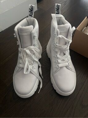 Dr. Martens White High-Top Lace-Up Boots